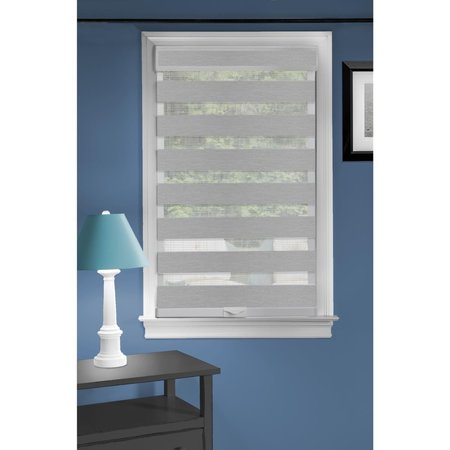 EYECATCHER 29 x 72 in. Cordless Celestial Sheer Double Layered Shade, Grey EY2511699